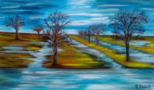 Peinture de Catherine Dutailly: Marais inondé