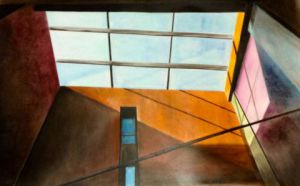 Peinture de CELINE MANOEL: Carré sous la fenêtre