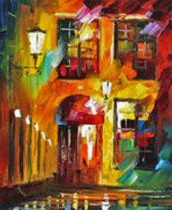 Peinture de Marie  BECQUET: Place du café