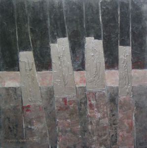 Peinture de Meryl QUIGUER: Menhirs 