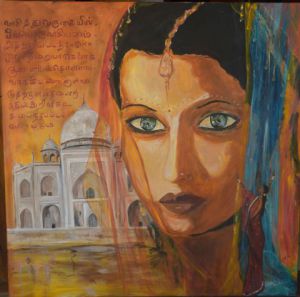 Peinture de CHRISTINE DAVILES: taj mahal, inde