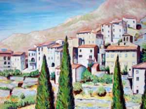 Peinture de Paul-Louis Recco: Village de Lama