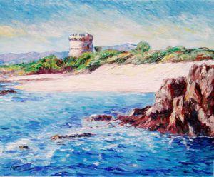 Peinture de Paul-Louis Recco: Tour de Porticcio