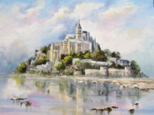Peinture de LALLEMAND YVES: MONT SAINT MICHEL