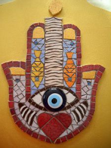 Mosaique de CHRISMOSAIC: Main de Fatma bougie