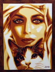 Peinture de guionie jean: FELINE FEMINITE