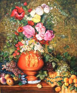 Peinture de Jacques MONCHO: Le vase en terre cuite