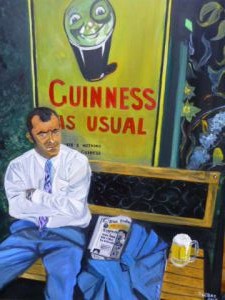 Peinture de danielle lebas: homme contrarié