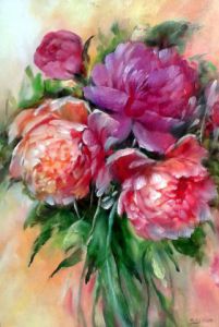 Peinture de chrispaint-flowers: Pivoines du jardin de l'artiste