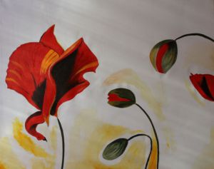 Peinture de Mimi Garnero : Coquelicots sauvage 