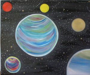 Peinture de Mimi Garnero : Galaxie imaginaire