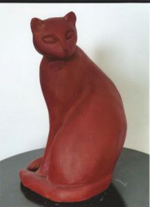 Sculpture de fred: chat curieux