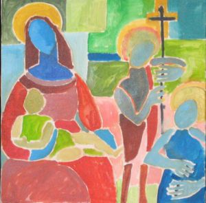 Peinture de Anna Demadre-Synoradzka: Vierge admirée