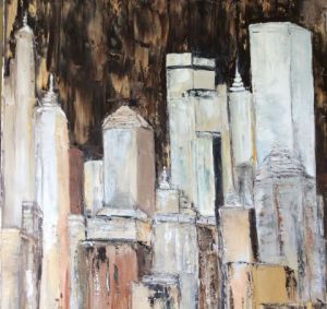 Peinture de MARIE-THERESE VION:  New York souvenir d'un jour de l'an. 