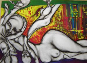 Peinture de melissia bailly-maitre: naissance