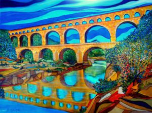 Peinture de ALAIN FAURE: PONT DU GARD