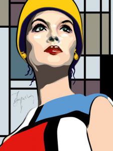 Peinture de James AUGUSTIN: Jean Shrimpton