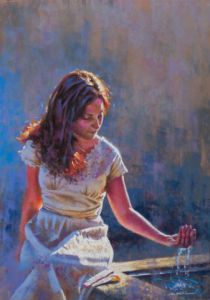 Peinture de laurent botella: la fontaine