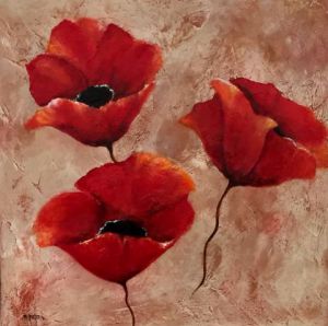 Peinture de MARTINE GREGOIRE: COQUELICOTS