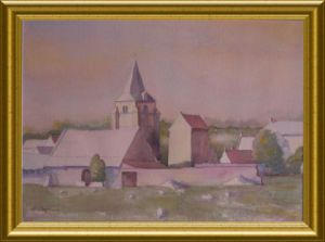Peinture de Claude CHAPOIX: Basseux-La ferme de l'Abbaye