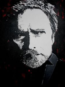 Peinture de thierry vernet: clint black and red