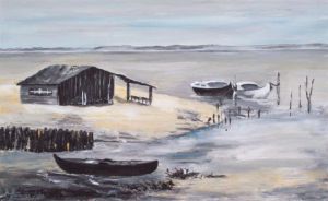 Peinture de francoise ader: marée basse