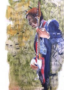 Peinture de buzy: guitariste
