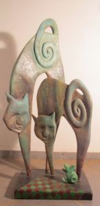 Sculpture de unicornis: CHATSSE A LA SOURIS