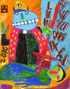 Peinture de Anna Demadre-Synoradzka: La loi morale en moi (1/2)