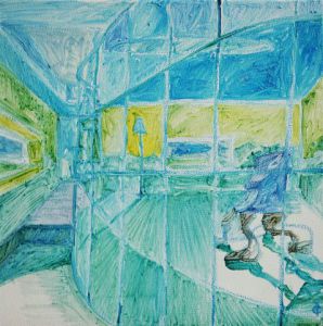 Peinture de camille colobert: salon jaune