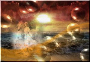 Art_numerique de Malougraphisme: chevauchée dans les bulles