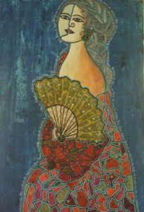 Peinture de ANTOINE MELLADO: Que j'aime voir chère indolente.