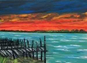 Peinture de Catherine Dutailly: La baie de l'Aiguillon (Vendée)