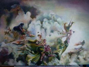 Peinture de jacques darphin: Le rêve d'Icare