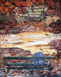 Peinture de iridium: banc public