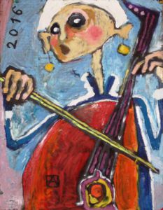 Peinture de Anna Demadre-Synoradzka: Le roi qui joue 2016