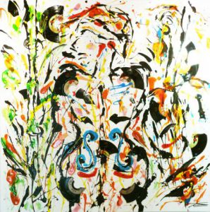 Peinture de Karine LANGEVIN KJL: NYMPHE AU BAMBOU CHANTANT