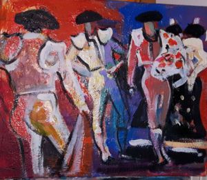 Peinture de pierre losa: torreadors