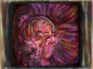 Art_numerique de chara: Le guerrier - Huile et numérique - 