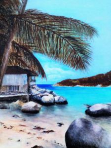 Peinture de Marie LOPEZ: Baie Thailandaise