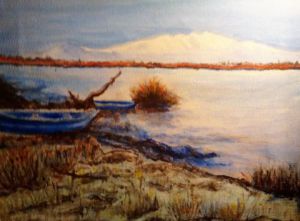 Peinture de Marie LOPEZ: Une vue du Canigou, Pyrénées