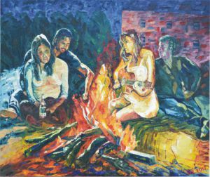 Peinture de Gerard SERVAIS: Juste avant que la musique s'enflamme