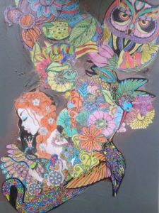 Oeuvre de Nena: le guetteur des cygnes à la femme