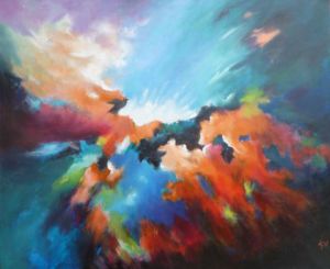 Peinture de LYN LENORMAND: Vision céleste