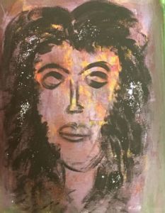 Peinture de Geritzen: Burning woman