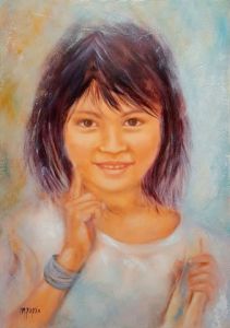 Peinture de MARTINE GREGOIRE: SOURIRE D'ENFANT