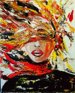 Peinture de marie jose Rodrigues corrion : Cheveux au vent