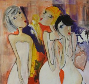 Peinture de Felix: LES COQUINES.