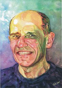 Peinture de Gerard SERVAIS: Guy et les couleurs de l'arc-en-ciel