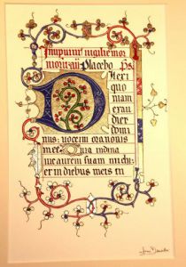 Oeuvre de Gribouilly: Lettrine D et texte ancien